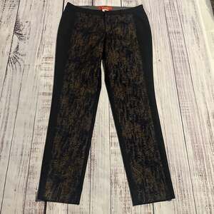 Cartonnier Anthropologie Charlie Metallic Jacquard Paneled Ankle Pants Size 4